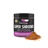 Super Snouts Super Shrooms frasco frontal mostrando etiqueta orgánica y tamaño práctico