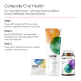 SUPER TEETH etiqueta de ingredientes que muestra cepas probióticas clave