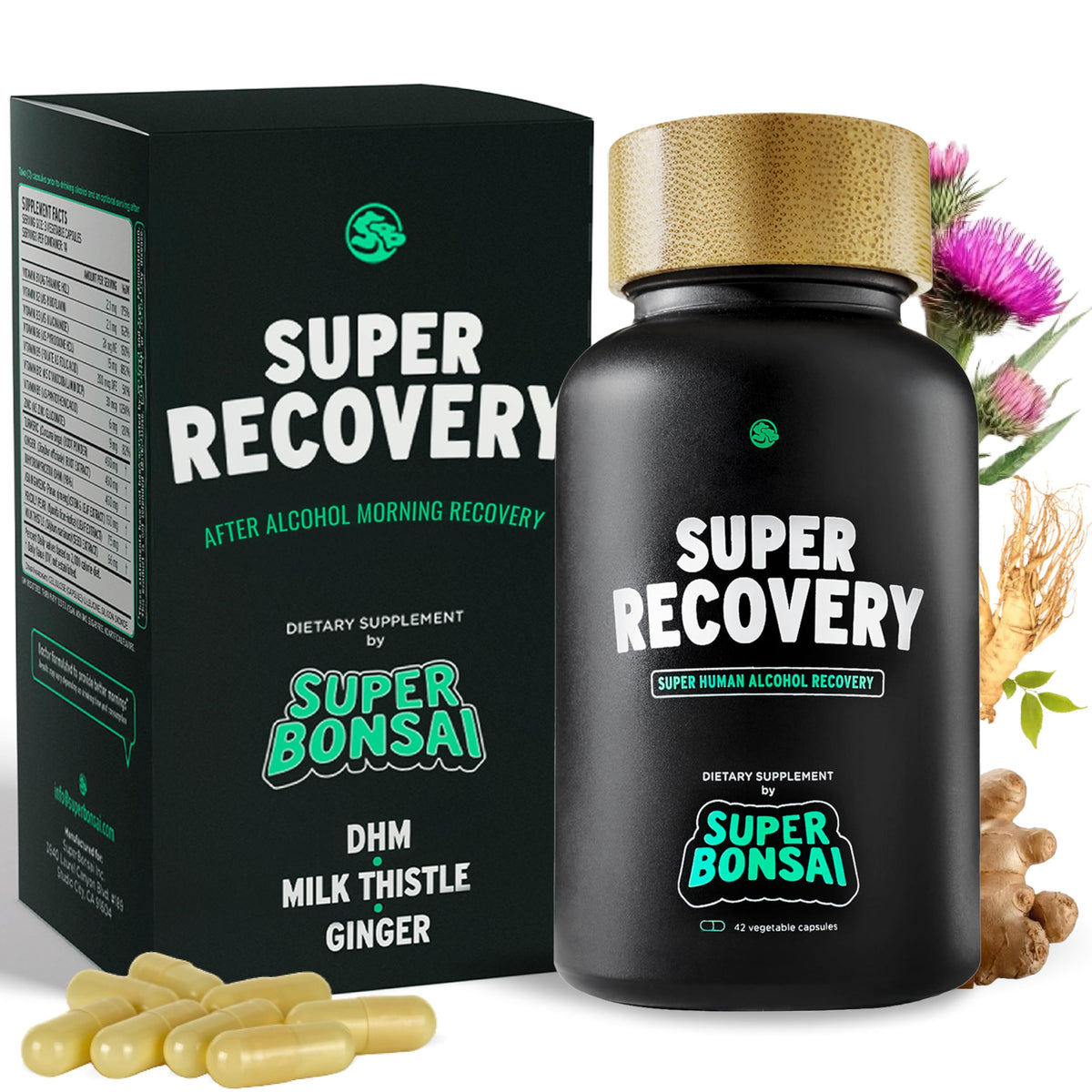 SuperBonsai envase frontal mostrando diseño y beneficios para preparación