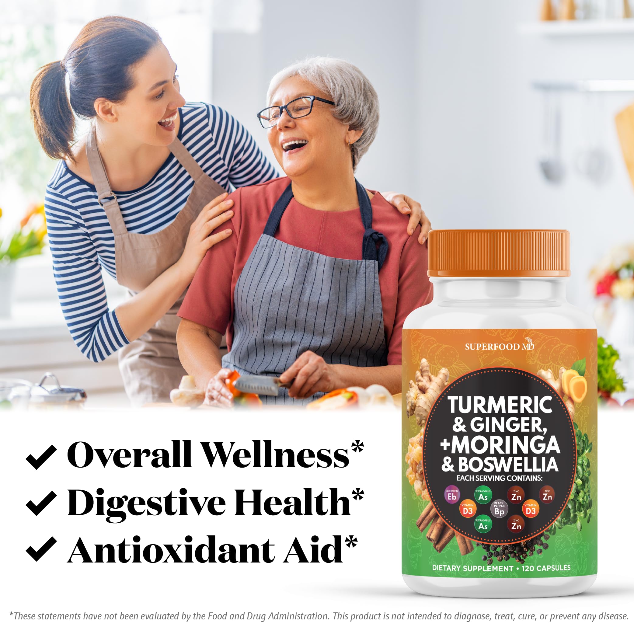 Superfood MD ingredientes naturales dispuestos para explicar la mezcla