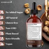 Ingredientes secos reunidos: nogal negro, ajenjo, ajo y cúrcuma Superfood MD