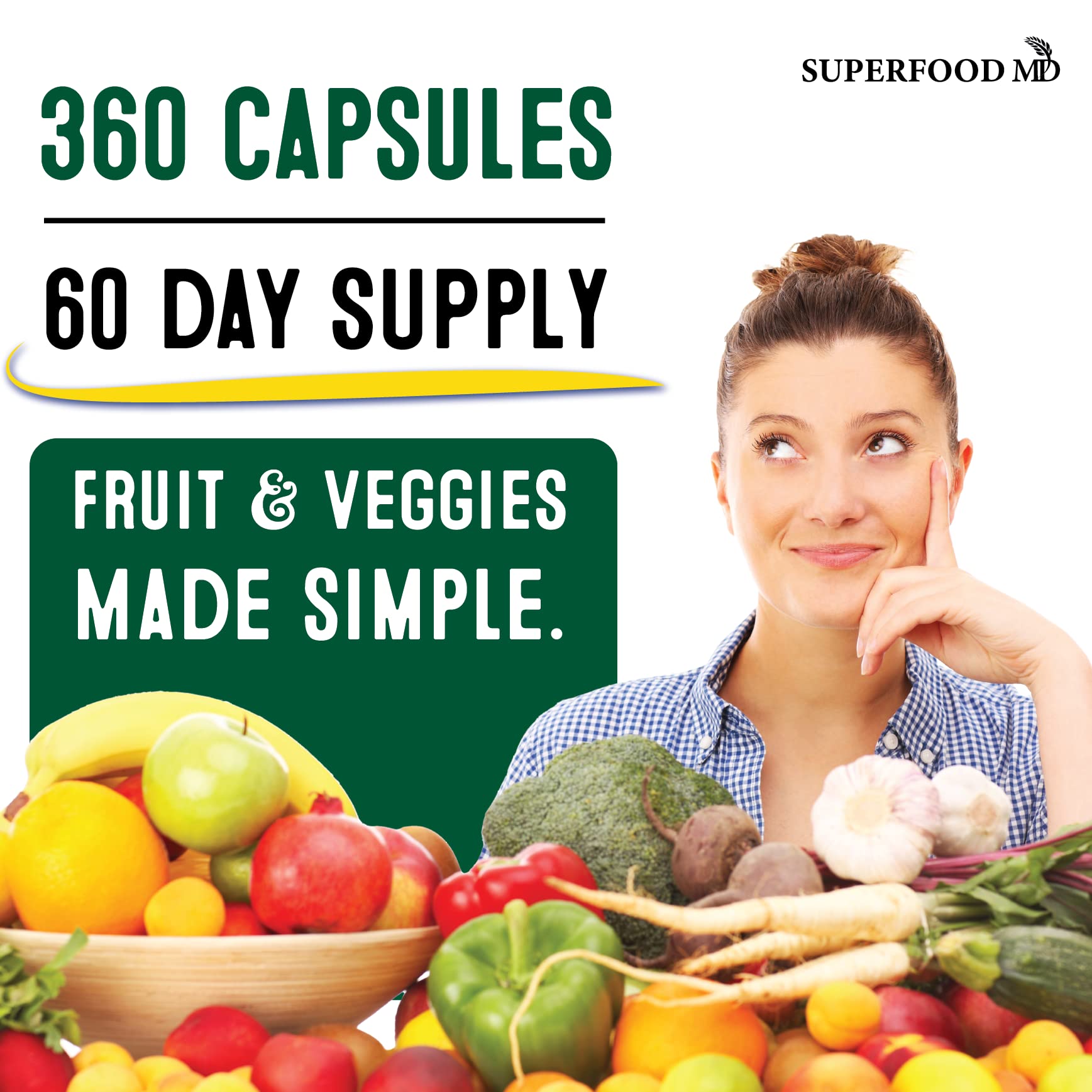 Superfood MD cápsulas tomándose en la mañana para mayor conveniencia