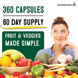 Superfood MD cápsulas tomándose en la mañana para mayor conveniencia