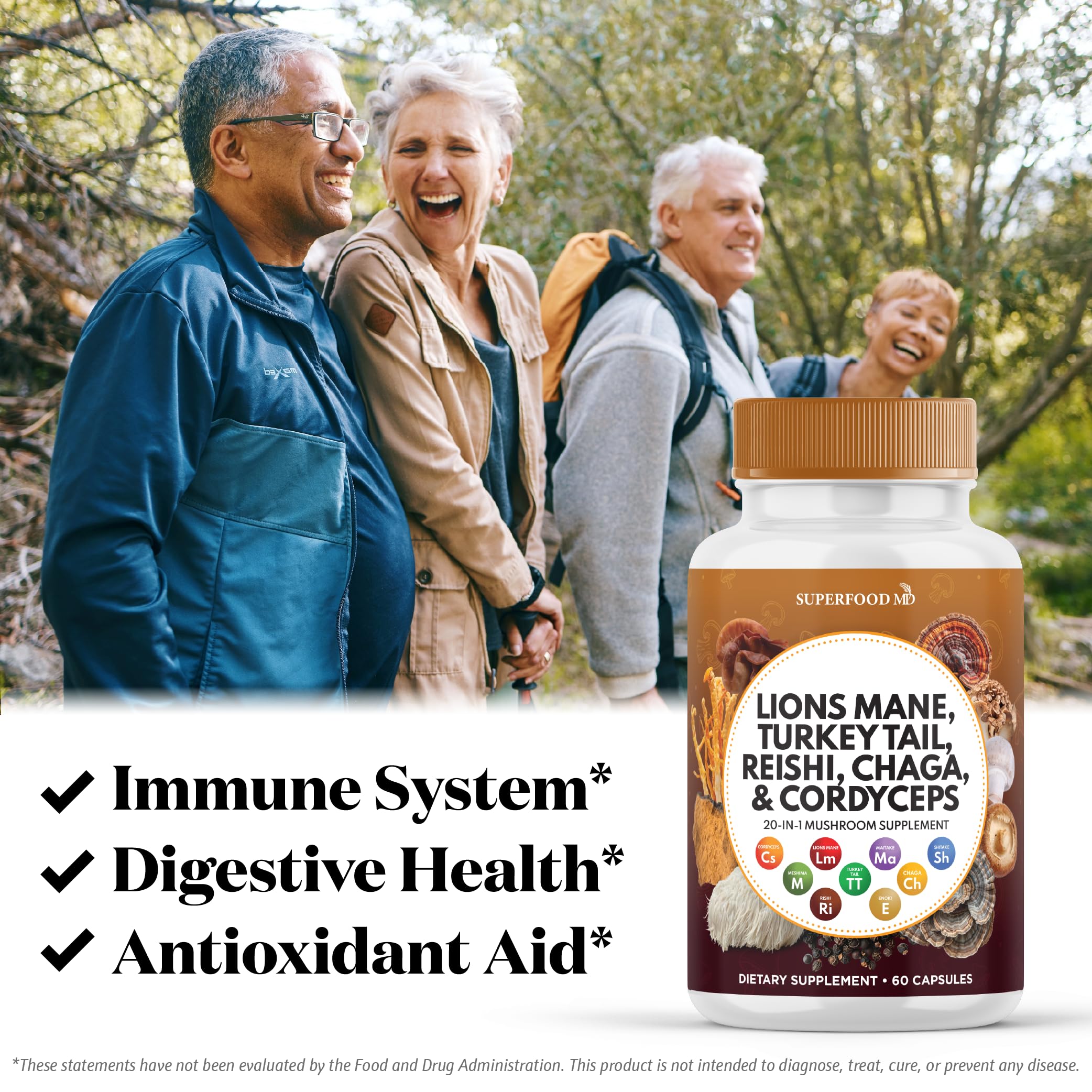 Superfood MD cápsula en mano para mostrar tamaño práctico y conveniencia