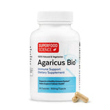 Superfood Science agaricus bio envase frontal mostrando sello USDA y beneficio de pureza
