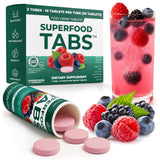 Superfood Tabs envase frontal Mixed Berry mostrando conveniencia