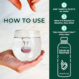 Superfood Tabs detalle de textura en polvo, calidad concentrada vegetal
