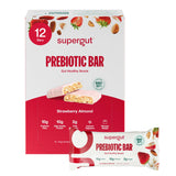 Supergut frente del empaque mostrando sabor fresa almendra y beneficios
