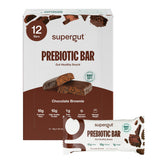 Supergut empaque frontal Chocolate Brownie mostrando beneficios prebióticos