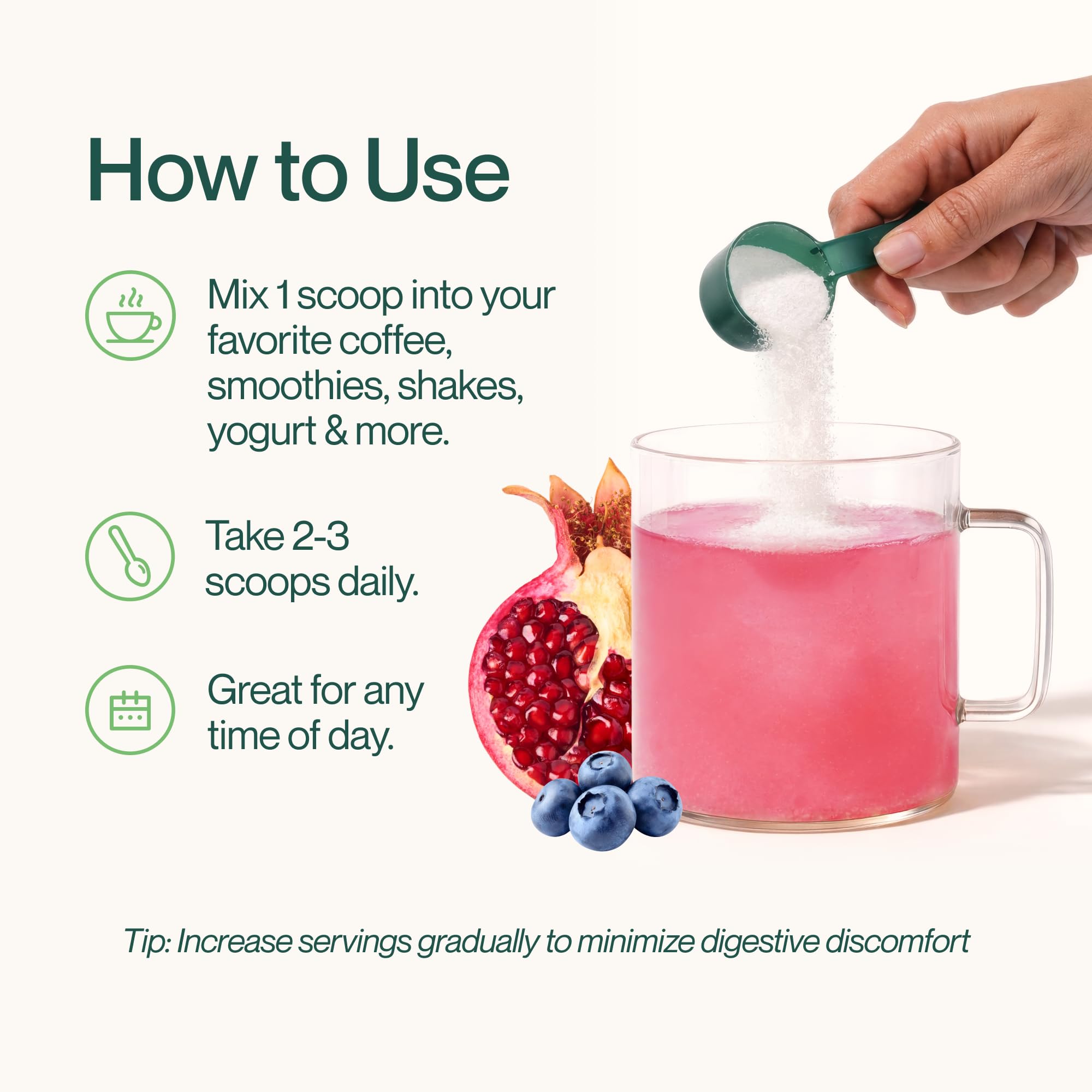 Supergut en cocina con frutas y batido, versátil en recetas