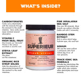 Superieur etiqueta con lista de ingredientes clara y legible