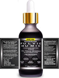 SUPERIOR FULVIC HUMIC X935 botella junto a regla, muestra tamaño y duración