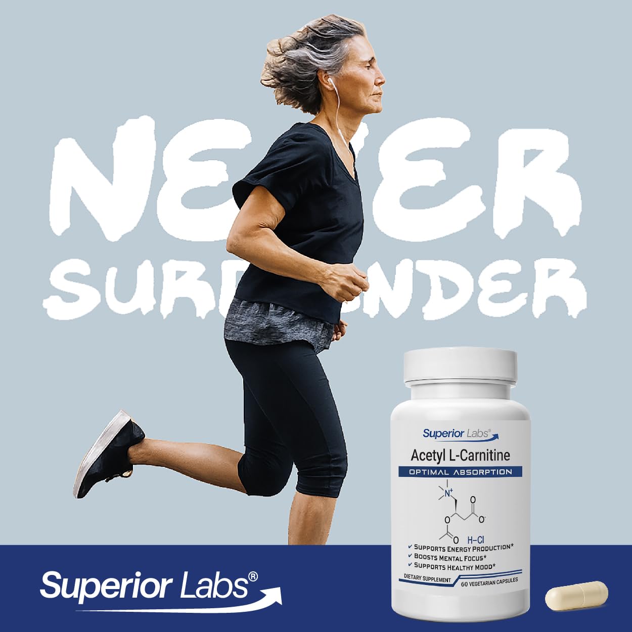 Superior Labs cápsula junto a desayuno para uso diario práctico