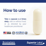 Superior Labs polvo de bromelina mostrando textura fina y pura