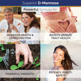 Superior Labs primer plano del polvo de D‑Manosa, muestra textura pura