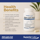Superior Labs etiqueta nutricional legible con dosis y pureza clara
