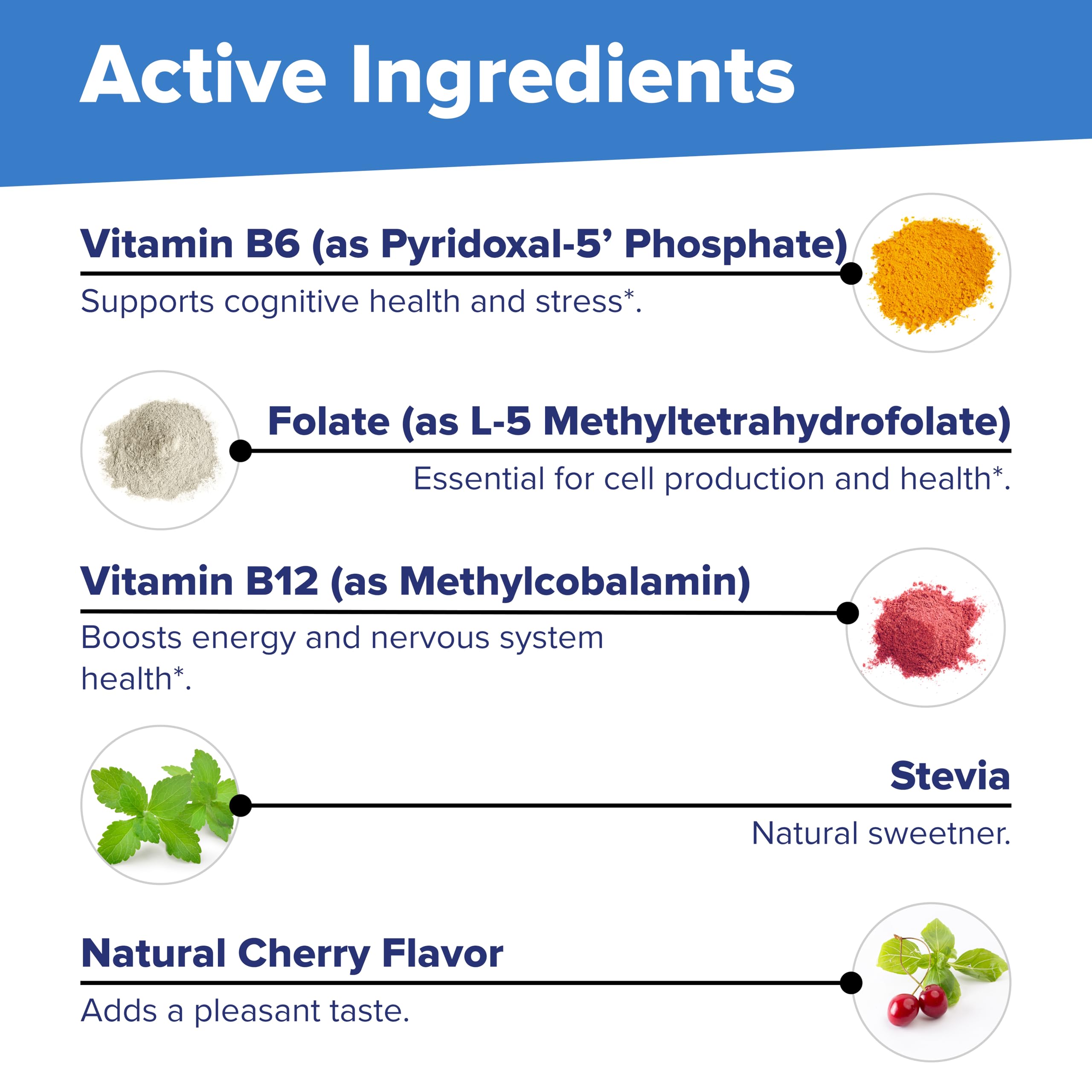 Superior Source detalle de ingredientes activos B-12 B-6 metilfolato