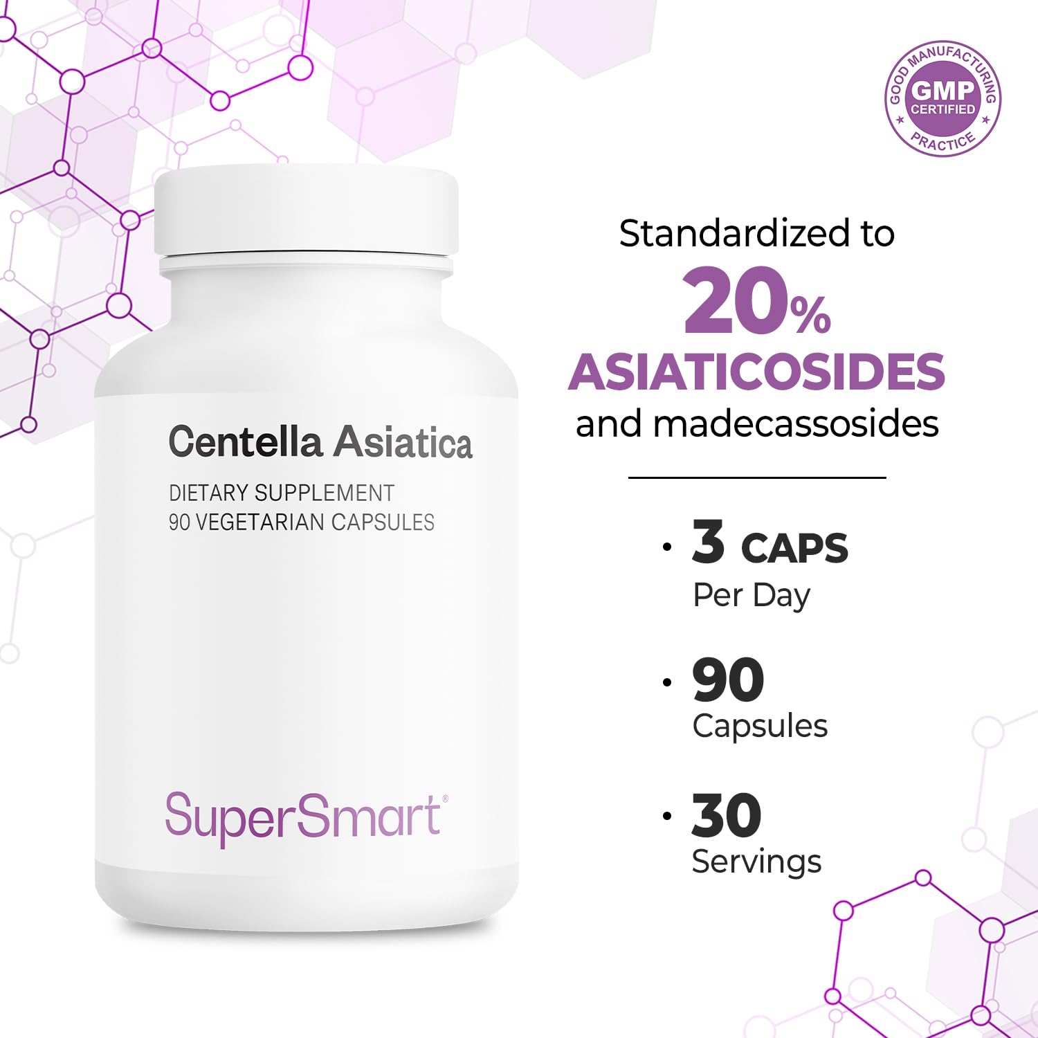 Supersmart cápsula en mano indicando tamaño fácil de tragar y dosificación práctica