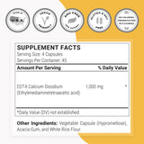 Cápsula Supersmart EDTA en una mano para comparar tamaño y dosificación