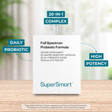 Supersmart etiqueta con listado de 20 cepas para transparencia