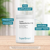 Supersmart primer plano de textura de polvo FOS, fácil disolución
