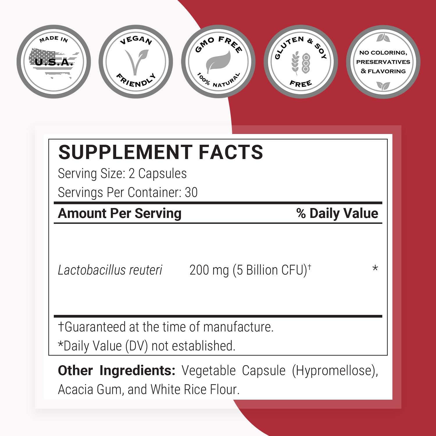 Mano sosteniendo una cápsula Supersmart Lactobacillus reuteri para mostrar tamaño y facilidad de uso