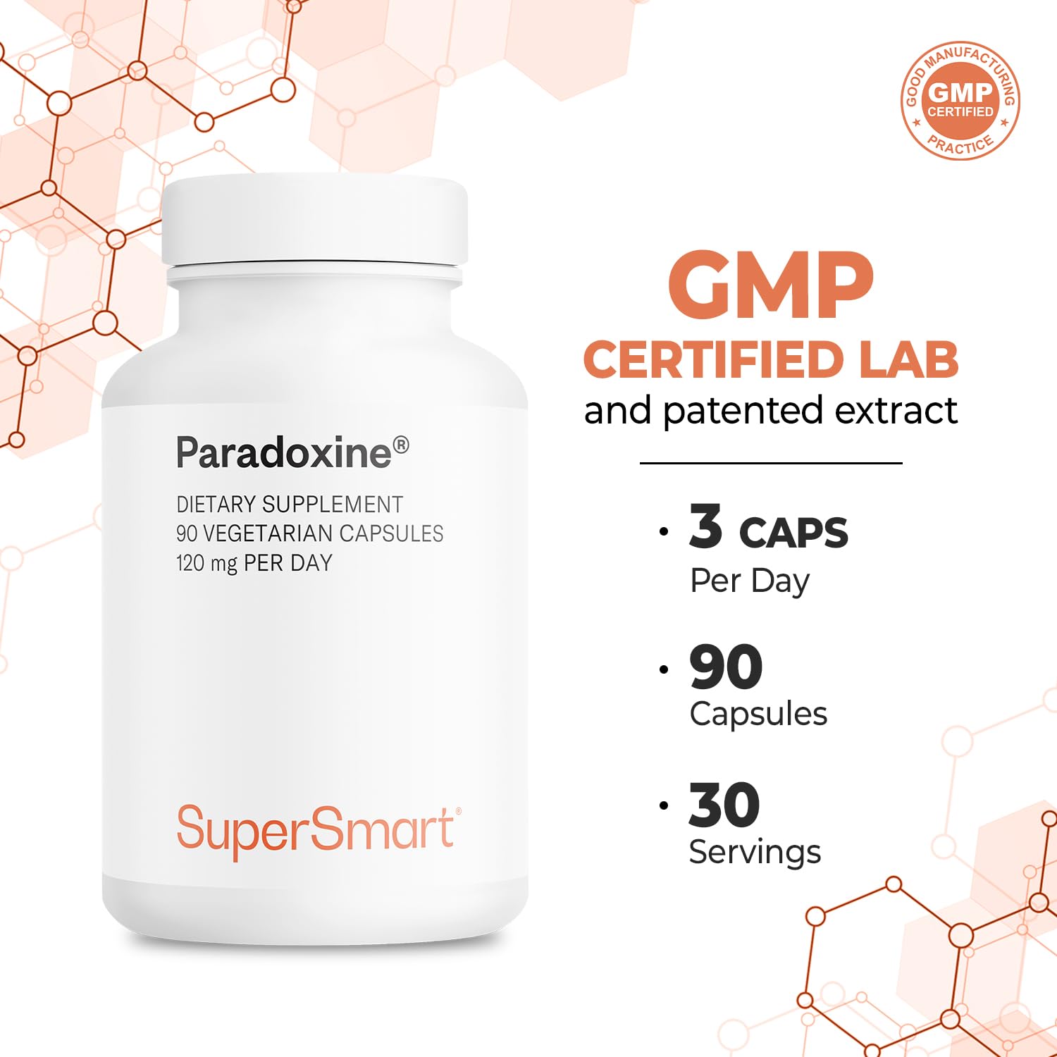 Supersmart cápsulas junto a una regla para comparar tamaño y facilidad