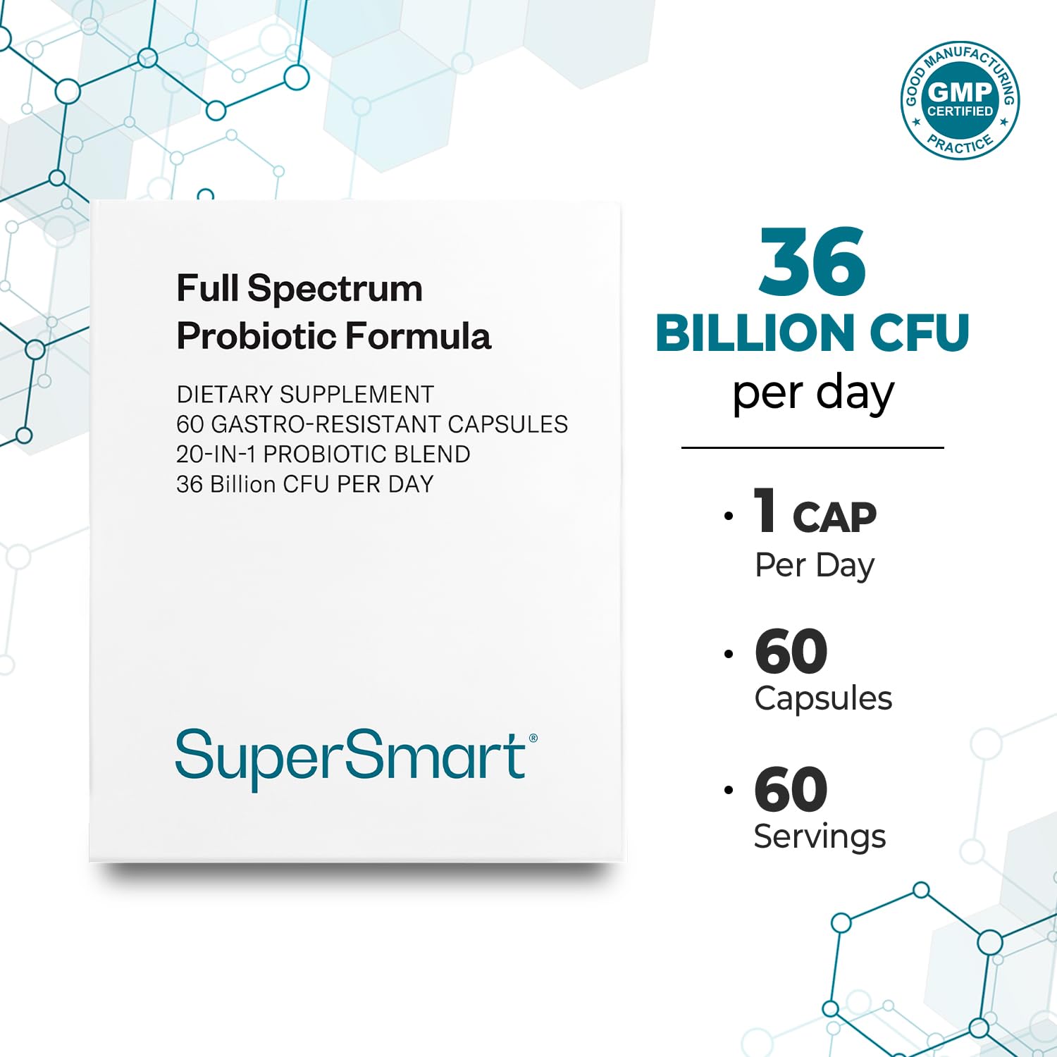 Supersmart primer plano de cápsula vegetal destacando pureza