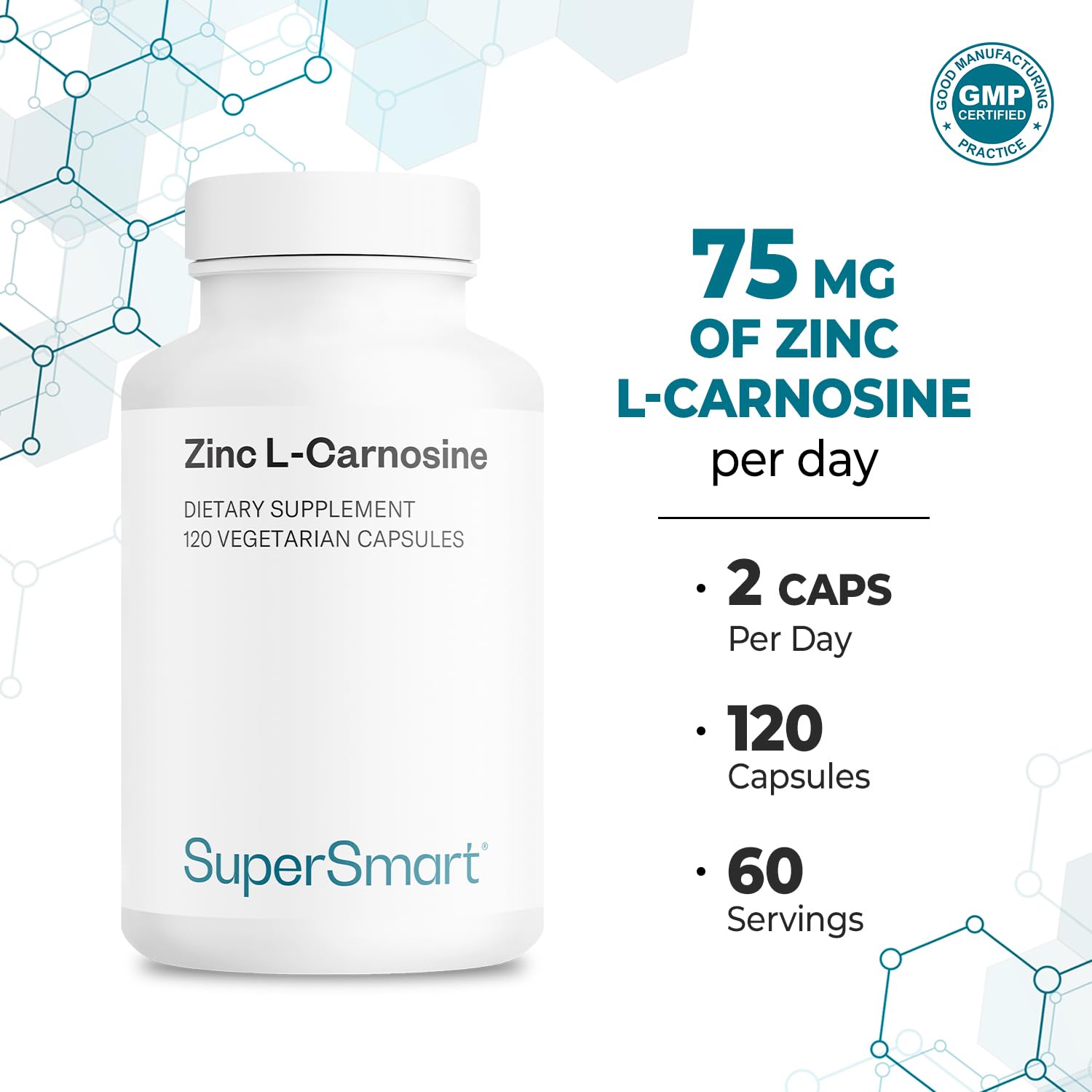 Supersmart etiqueta con lista de ingredientes y dosis visibles