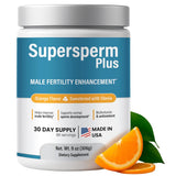 Supersperm Plus frente del empaque mostrando formato y sabor naranja