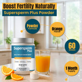Supersperm Plus polvo textura en cuchara para mezcla rápida y cómoda