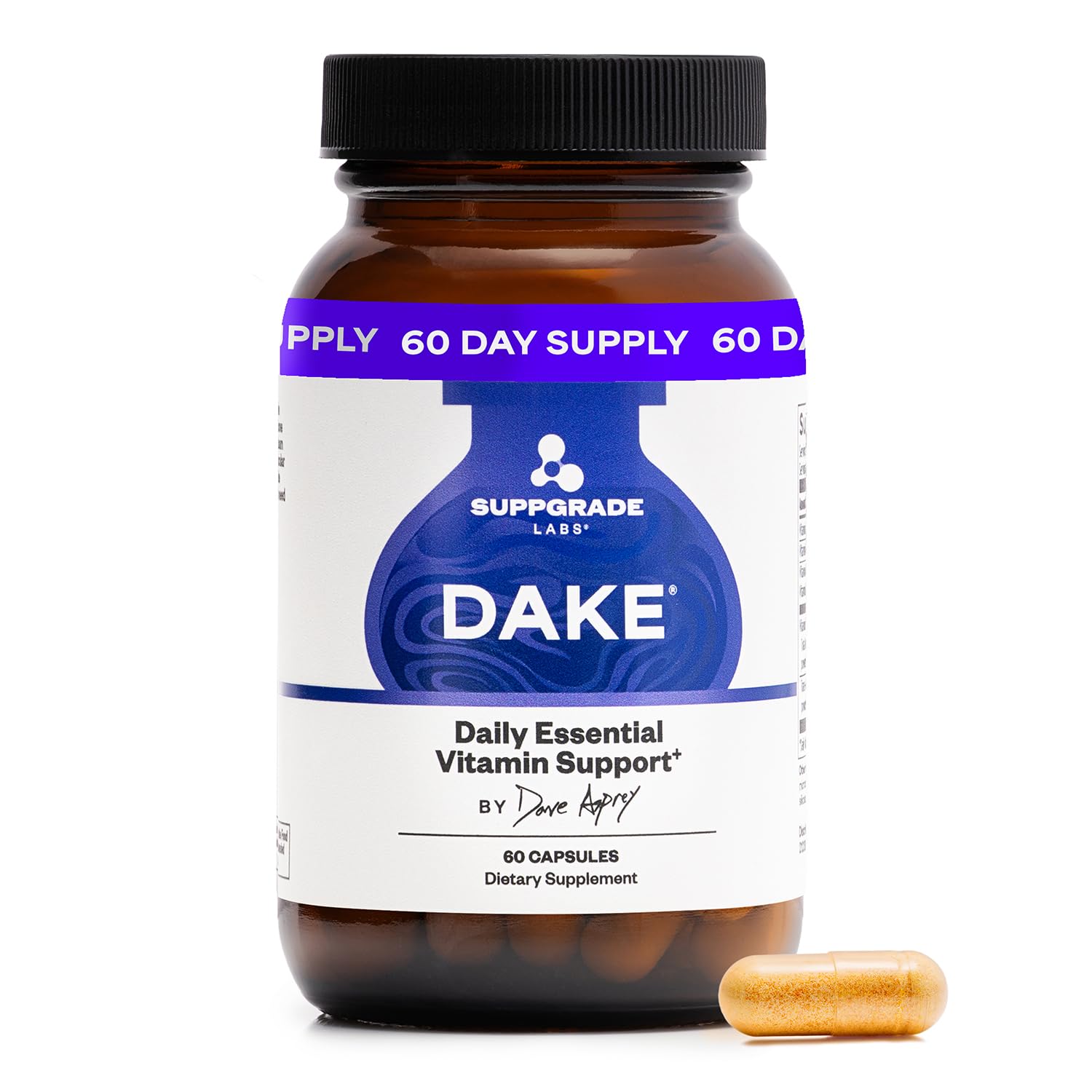 Suppgrade Labs DAKE vista frontal del envase mostrando la marca y diseño para confianza