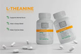 Supplement Outlet Store cápsula de L-Theanine en mano que muestra tamaño y portabilidad