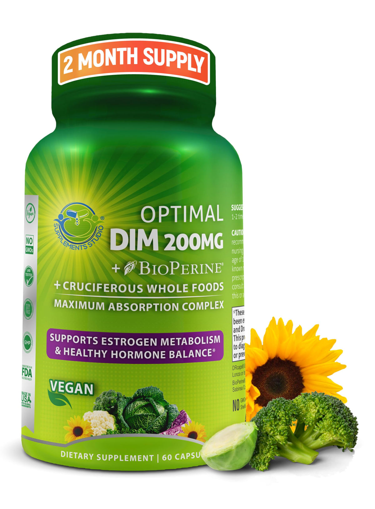 SUPPLEMENTS STUDIO envase frontal mostrando etiquetas y beneficios claros