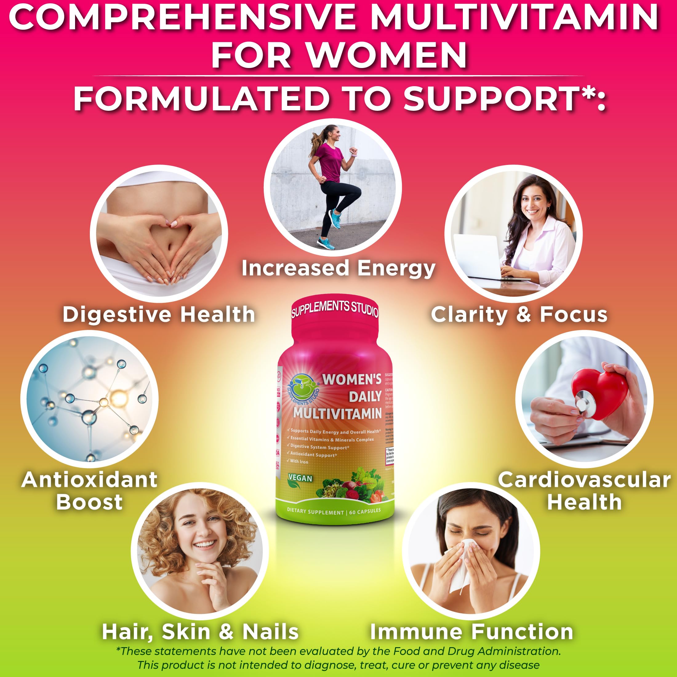 SUPPLEMENTS STUDIO etiqueta nutricional con ingredientes y dosis claras