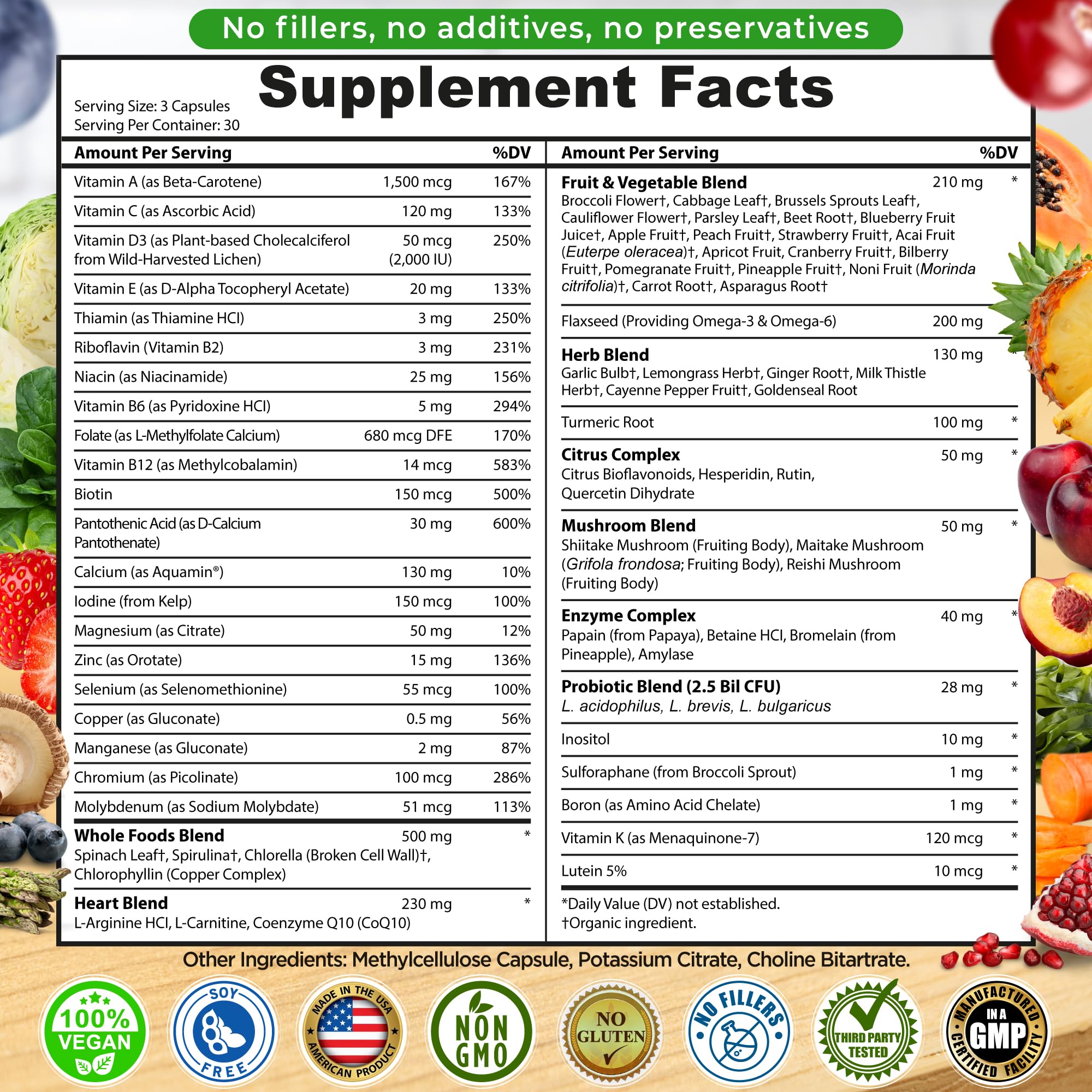 SUPPLEMENTS STUDIO etiqueta nutricional enfocada en ingredientes methylados