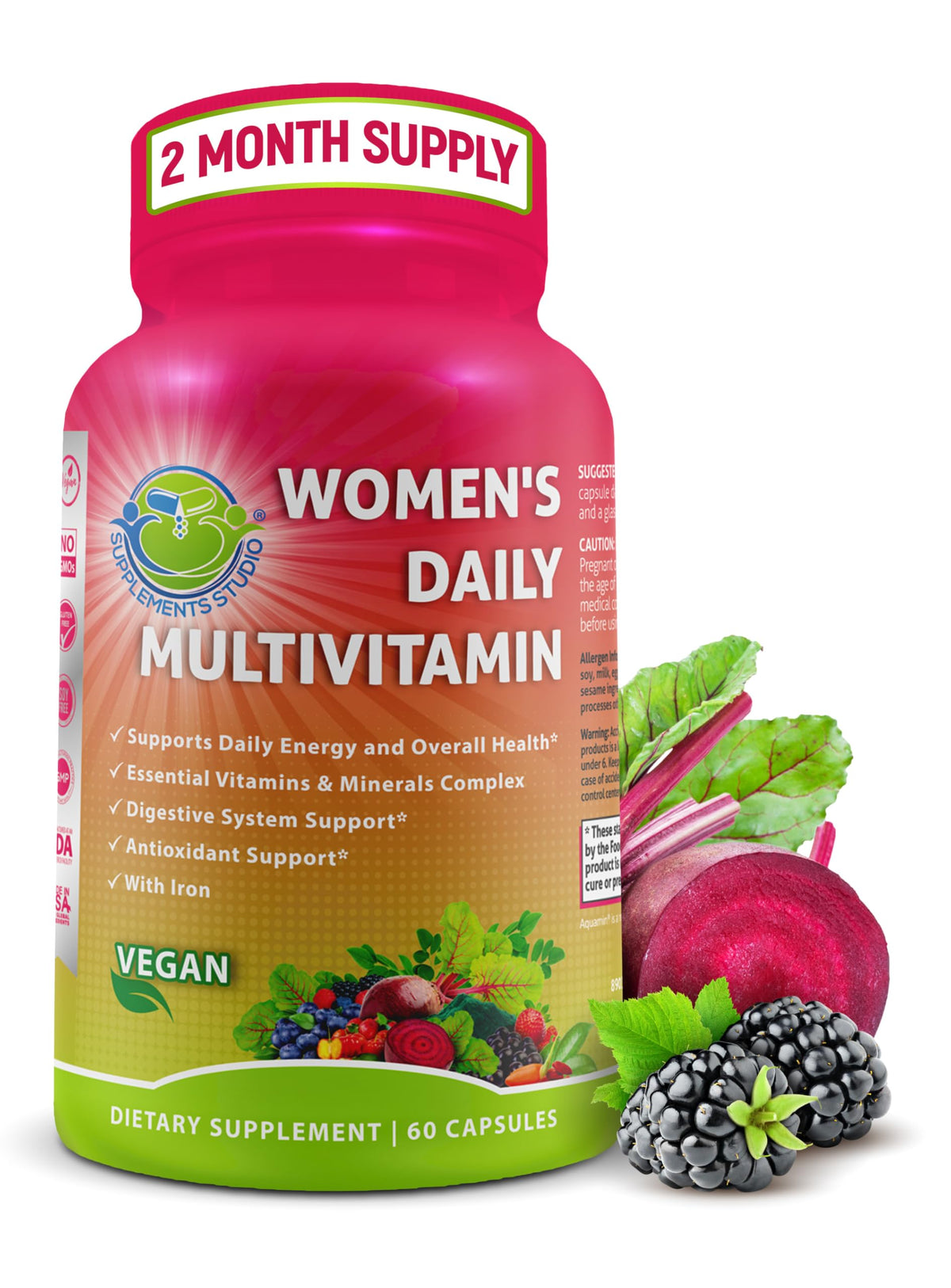 SUPPLEMENTS STUDIO envase frontal mostrando marca y beneficios clave