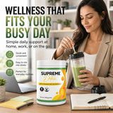 Supreme Detox comparación de tamaño en mano, portable para viajes