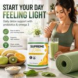 Supreme Detox textura del polvo en primer plano, mezcla fácil y fina
