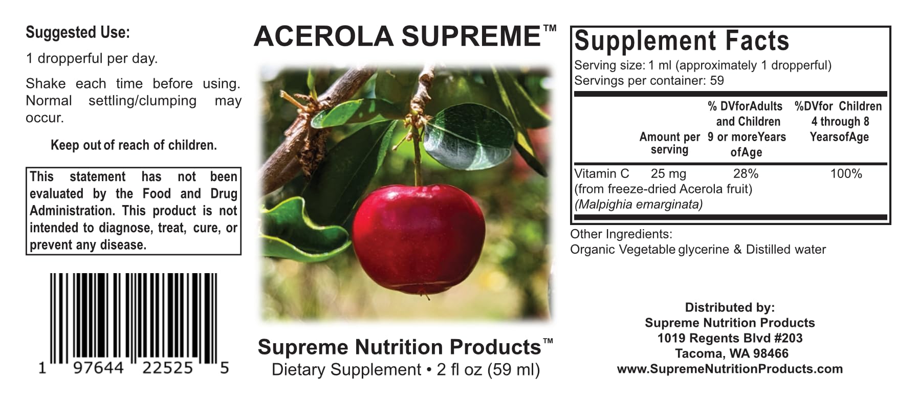 Supreme Nutrition comparación de tamaño del frasco para referencia visual