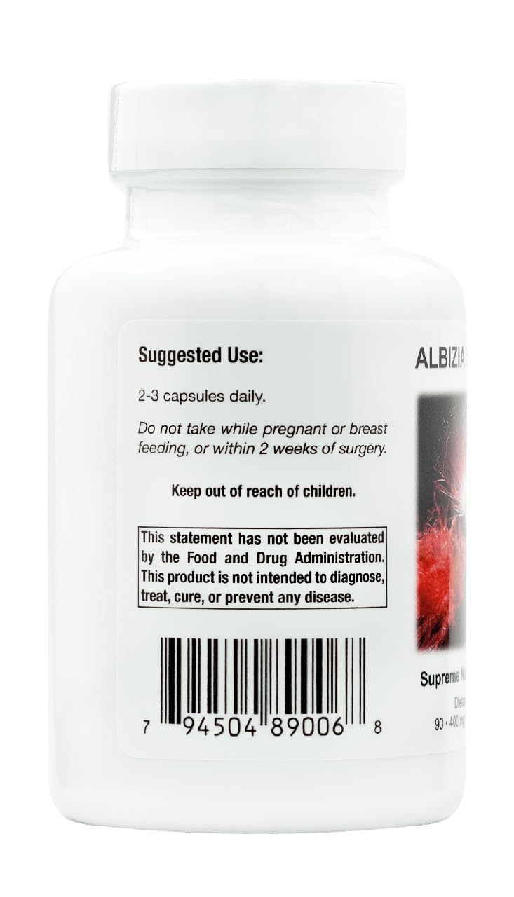 Supreme Nutrition corteza de Albizia julibrissin en primer plano con pureza visible