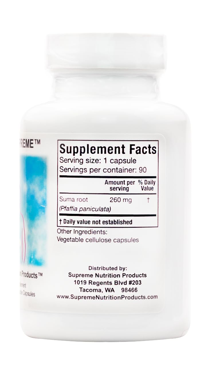 Supreme Nutrition polvo de raíz de suma en textura para inspección