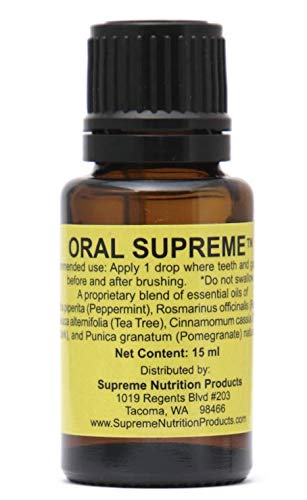 Supreme Nutrition Oral Supreme frasco 15 ml mostrando etiqueta clara y beneficio de pureza