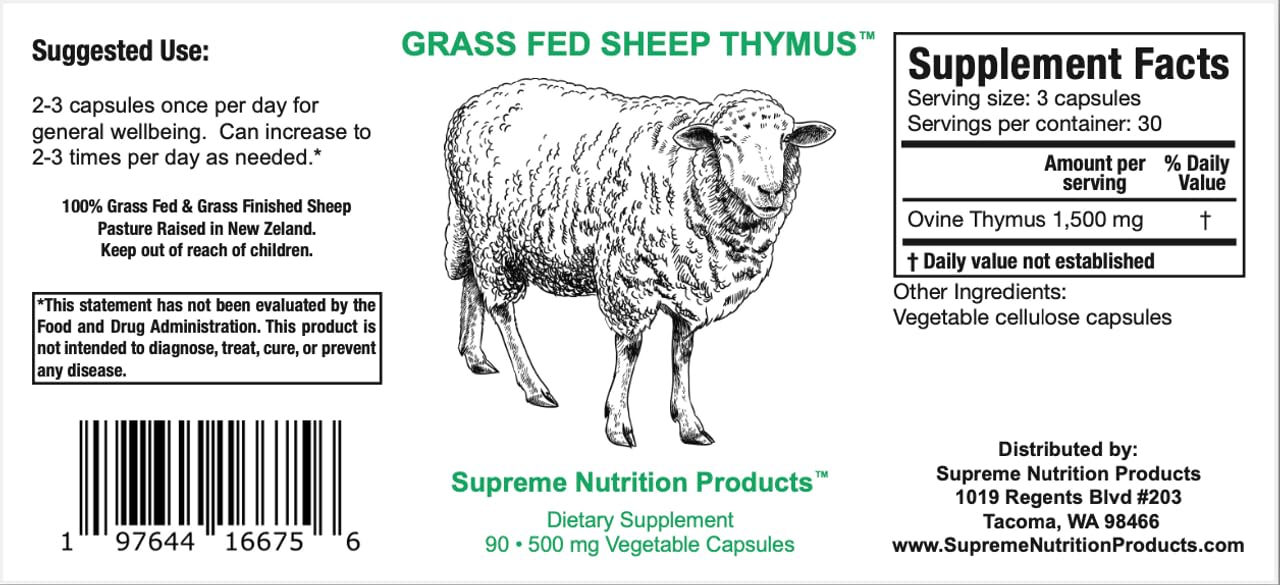 Supreme Nutrition polvo del timo en primer plano que muestra pureza y textura