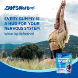 sups nature frasco abierto con gomitas sobresaliendo, conveniencia para el consumo diario