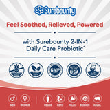 Surebounty caja abierta mostrando frasco y cápsulas listos para uso diario