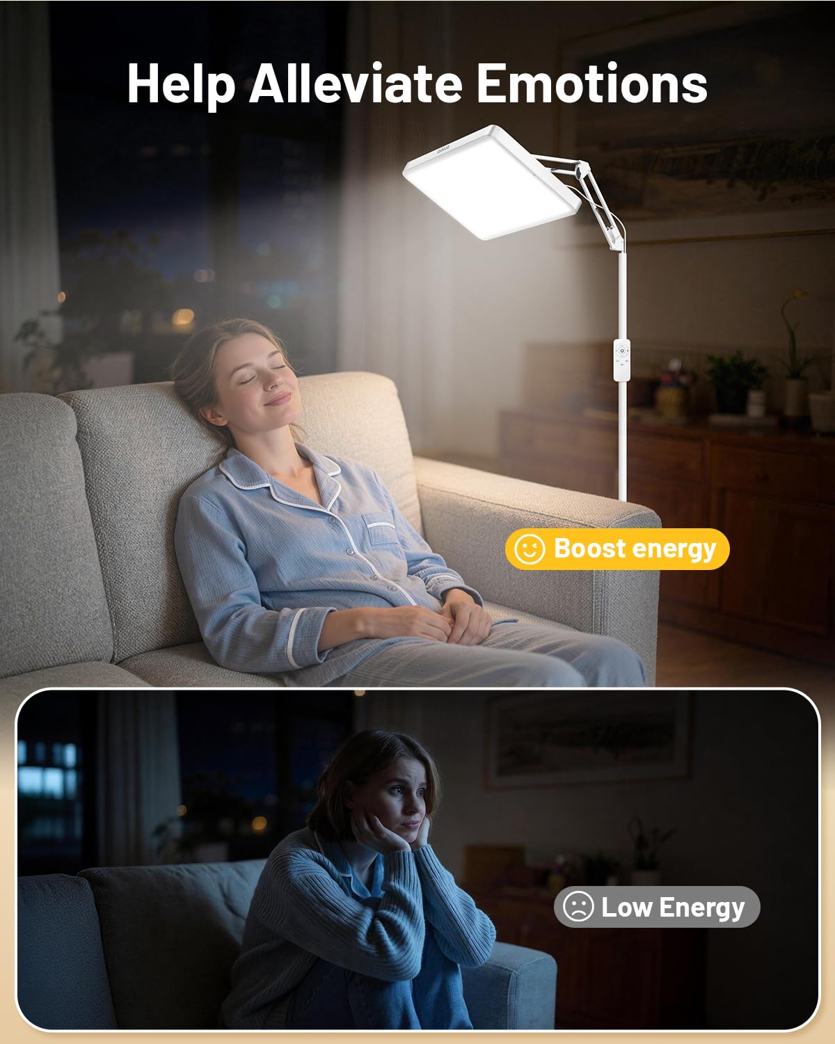 SUXIO lámpara en escritorio iluminando zona de trabajo para concentración