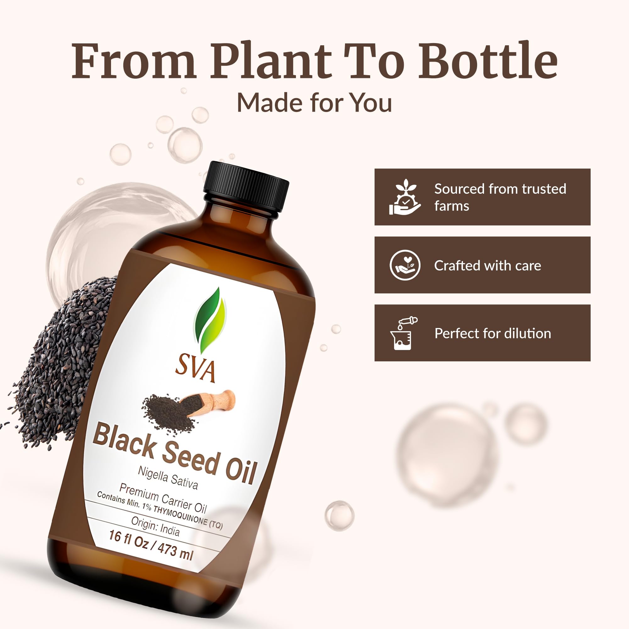 SVA ORGANICS aceite en manos aplicándose para cuidado corporal y absorción