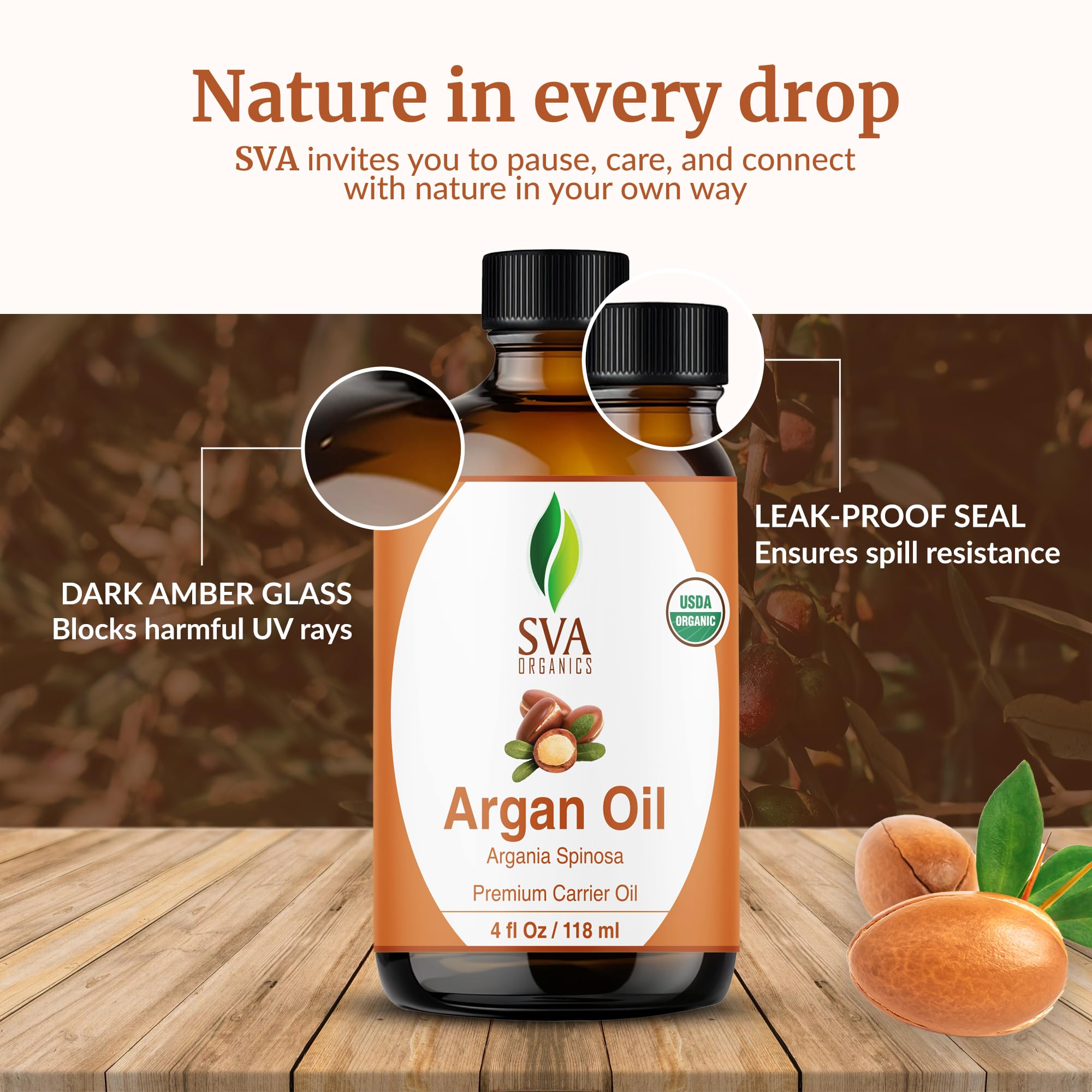 SVA ORGANICS etiqueta y ingrediente, información y pureza visible