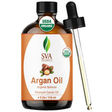 SVA ORGANICS botella frontal de vidrio con aceite de argán, presentación segura